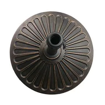 Sunnyglade 18" 30.2-lbs Heavy Duty Round Antiqued Umbrella Base for Patio, Outdoor - Bronze