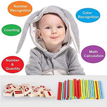 KUTOI Counting Number Blocks and Sticks | Montessori Toys for Kids Learning| Homeschool Supplies for...