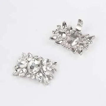 kilofly Elegant Rhinestones Shoe Clips - 2 Pairs Designs