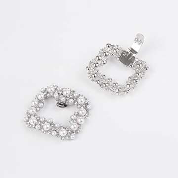 kilofly Elegant Rhinestones Shoe Clips - 2 Pairs Designs