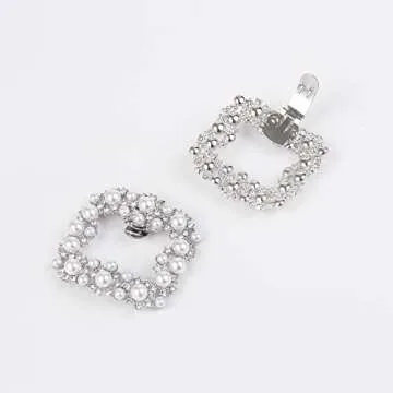 kilofly Elegant Rhinestones Shoe Clips - 2 Pairs Designs