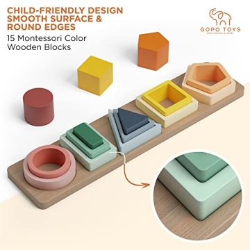 GOPO TOYS Montessori Sorting and Stacking Toys for Kids