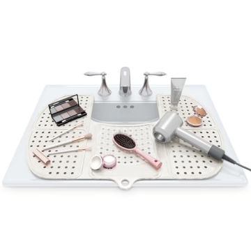 Sink Topper Foldable Sink Cover - Silicone Makeup Organizer & Hot Tools Mat