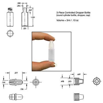Mini Dropper Bottles 3ml / 3cc Natural (Clear) LDPE - Set of Ten (10)