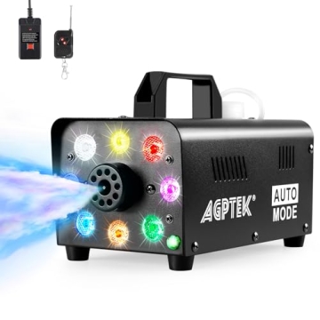 AGPTEK 500W Fog Machine - LED Lights, Remote Control & High Output
