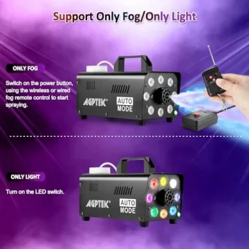 AGPTEK 500W Fog Machine with LED Lights & Remote