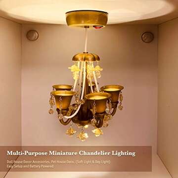 InstaLocker School Locker Chandelier Light - Magnetic LED Light School Accessories - Ceiling Lighting Locker Décor Easy Setup, Battery Operated - Universal Locker Decorations