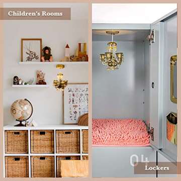 InstaLocker School Locker Chandelier Light - Magnetic LED Light School Accessories - Ceiling Lighting Locker Décor Easy Setup, Battery Operated - Universal Locker Decorations