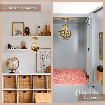 InstaLocker School Locker Chandelier Light - Magnetic LED Light School Accessories - Ceiling Lighting Locker Décor Easy Setup, Battery Operated - Universal Locker Decorations