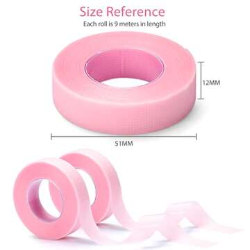 JASSINS 6 Rolls Eyelash Tape, Adhesive Fabric Eyelash Tapes, Adhesive Breathable Micropore Fabric Ta...