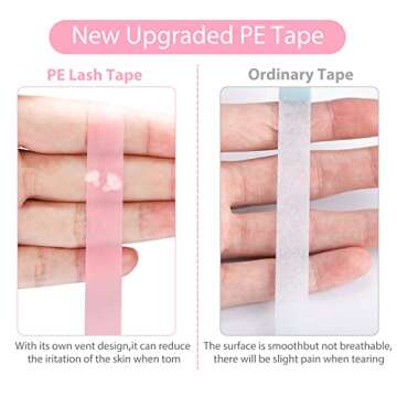 JASSINS 6 Rolls Eyelash Tape, Adhesive Fabric Eyelash Tapes, Adhesive Breathable Micropore Fabric Tape for Eyelash Extension Supply,9 m/10 Yard Each Roll (P.E-Pink)
