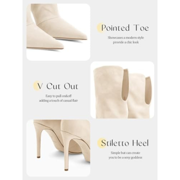 Coutgo Women's Slouchy Knee High Boots - Chic and Comfortable