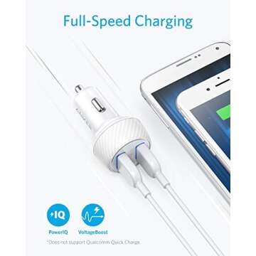 Anker 24W 4.8A Car Charger, 2-Port Ultra-Compact PowerDrive 2 Elite with PowerIQ Technology and LED for iPhone XS/Max/XR/X/8/7/6/Plus, iPad Pro/Air/Mini, Galaxy Note/S Series, LG, Nexus, HTC, and More