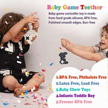 Baby Video Game Controller Teether Toy for Future Gamers - Handcrafted, Eco-Friendly, and Fun!