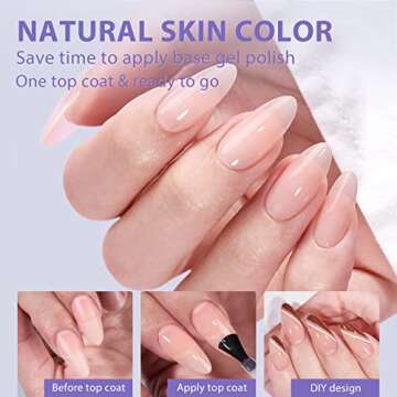 BTArtbox Almond Press On Nails - Soft Gel Nail Tips Medium XCOATTIPS Natural with Base Color, Stronger Adhesion, Nude Pre-shaped Ultra Fit Fake Nails for Valentines Day Gift
