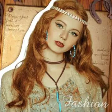 Ecally Bohemian Western Turquoise Jewelry Set with Cowboy Hat for Stunning Style