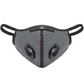 shangrui Motorcycle mask dust mask Respirator Replaceable Filter Anti-Pollution Riding Outdoor Sports mask Reusable Road Bike Sports Riding mask Filter mask (1mask + 1filters)
