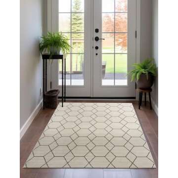 Unique Loom Trellis Frieze Collection Area Rug - Geometric (5' 1" x 8', Ivory/ Gray)