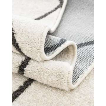 Unique Loom Trellis Frieze Collection Area Rug - Geometric (5' 1" x 8', Ivory/ Gray)