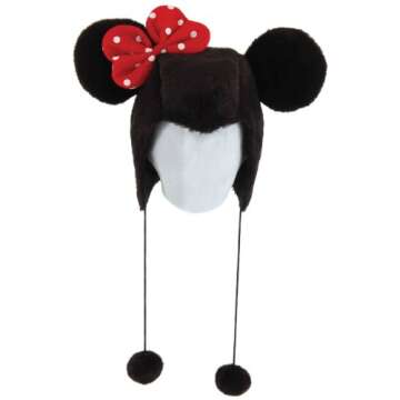 Disney Minnie Hoodie Hat Costume Accessory Black