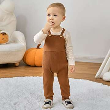 YUEMION Baby Boy Clothes Newborn Infant Boy Outfits 2Pcs Stripe Top Romper Pants Set 0-24 Months Overalls Toddler Boy Clothes