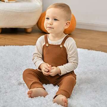 YUEMION Baby Boy Clothes Newborn Infant Boy Outfits 2Pcs Stripe Top Romper Pants Set 0-24 Months Overalls Toddler Boy Clothes