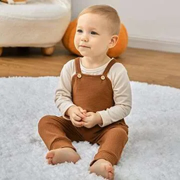 YUEMION Baby Boy Clothes Newborn Infant Boy Outfits 2Pcs Stripe Top Romper Pants Set 0-24 Months Overalls Toddler Boy Clothes