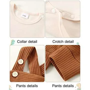 YUEMION Baby Boy Clothes Newborn Infant Boy Outfits 2Pcs Stripe Top Romper Pants Set 0-24 Months Overalls Toddler Boy Clothes