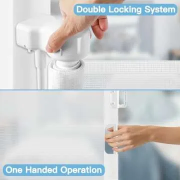 Short Dog Gate 0"-39" Wide Narrow Baby Gate 24” Tall Retractable Baby Gate to Step Over Short Baby Gate for Stairs Low Pet Gate Indoor Mesh Doggie Gates Puppy Gate for Doorway, White