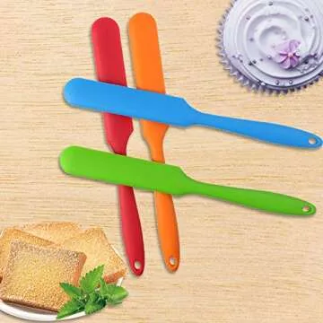 4pcs Heat Resistant Silicone Spatula Set for Easy Mixing