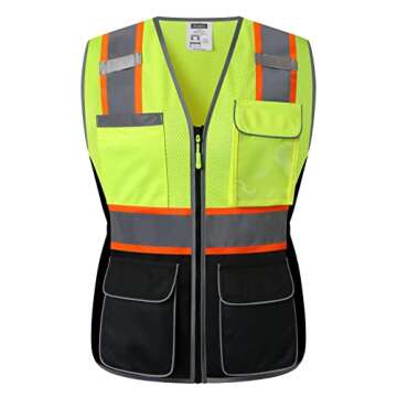 JKWEARSA Reflective Safety Vest for Women - Small, Yellow & Black