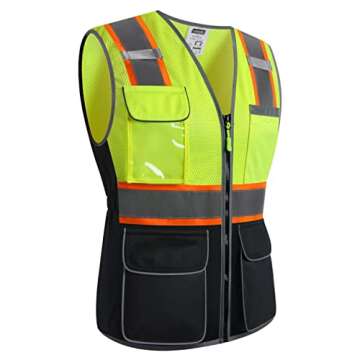 JKWEARSA Reflective Safety Vest for Women - Small, Yellow & Black