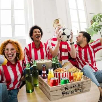 Aksipo Movie Night Snack Organizer - Wooden Snack Holder