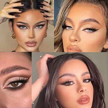 gootrades Cat Eye Lashes Fox Eyelashes 3D Faux Mink False Eyelashes, 5 Pairs Winged Eyelashes 15mm Natural Look L Shape Mimic Eyelashes Extension(Style-02)