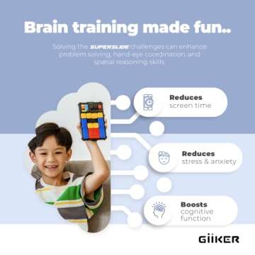 GiiKER Super Slide Puzzle Games, Original 500+ Challenges Brain Teaser Puzzle, Toys for Kids, Travel Games Birthday Gifts Easter Stocking Stuffers for Boys Girls, Activities for Road Trips - Lavender