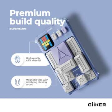 GiiKER Super Slide Puzzle Games, Original 500+ Challenges Brain Teaser Puzzle, Toys for Kids, Travel Games Birthday Gifts Easter Stocking Stuffers for Boys Girls, Activities for Road Trips - Lavender