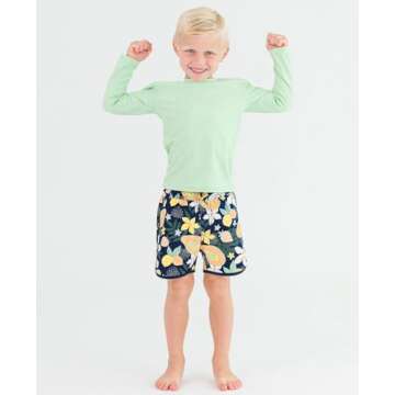 RUGGEDBUTTS Frost Green Long Sleeve Logo Rash Guard - 2T