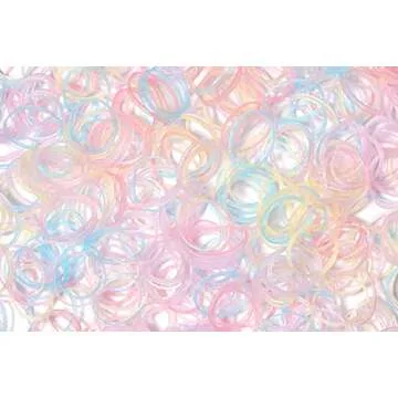 Youxuan Mini Hair Elastics for Girls Transparent Rubber Bands, 1000 PCS, Multi Color