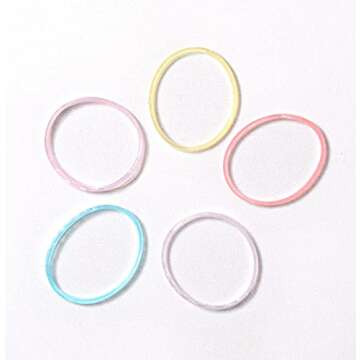 Youxuan Mini Hair Elastics for Girls Transparent Rubber Bands, 1000 PCS, Multi Color