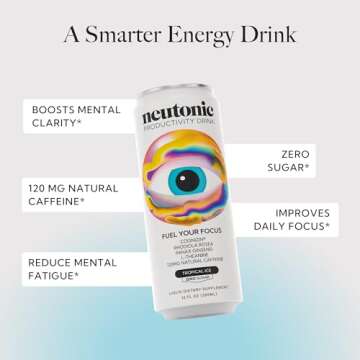 Neutonic Productivity Energy Drink, Boost Focus and Energy, Sugar Free, Science Backed Formula | 355...