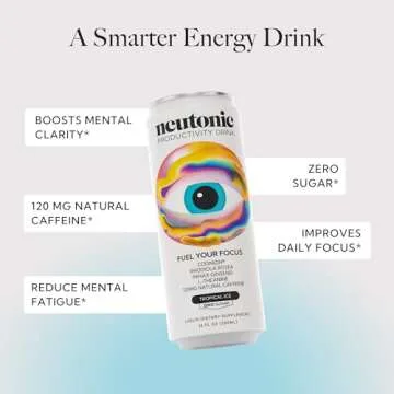 Neutonic Productivity Energy Drink, Boost Focus and Energy, Sugar Free, Science Backed Formula | 355...