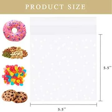 Morepack Self Sealing Cellophane Bags - 200 Pcs Clear Treat Bags for Bakery & Gifts