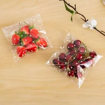 Morepack 200 Pcs Clear Cookie Bags for Treats & Favors