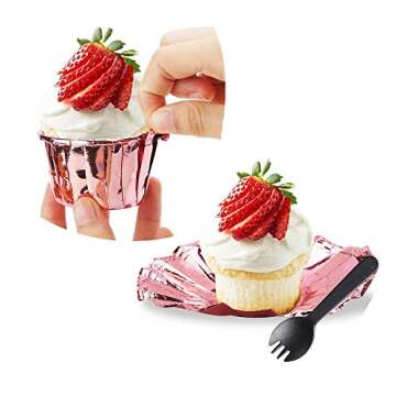 Elegant Cupcake Liners with Dome Lids - 100Pack