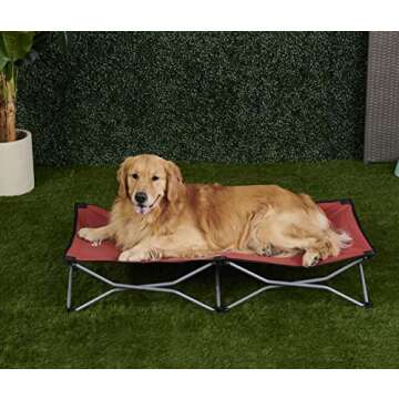 Carlson Pet Products Carlson Elevated Dog Bed, Indoor or Outdoor Dog Bed for Large Dogs, Red