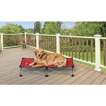 Carlson Pet Products Carlson Elevated Dog Bed, Indoor or Outdoor Dog Bed for Large Dogs, Red