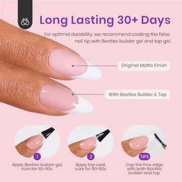 Beetles French Tip Gel Nail Tips - Easy & Efficient 150 Pcs