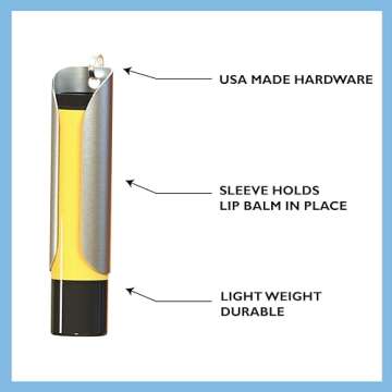 TALLAC HOUSE Stainless Steel Lip Balm Keychain Holder Sleeve with Dial Protection Not Chapstick Brand Compatible