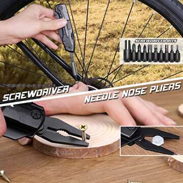 Gifts for Dad from Daughter Son,Folding Multitool Pocket Knife "BEST DAD EVER",Unique Christmas Stocking Stuffers,Fathers Day Birthday Gift Ideas,Multitool for Climbing,Camping,Cycling,Hiking