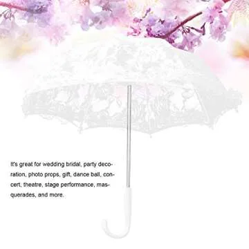 Yosoo Lace Wedding Umbrella for Bridal Party Decorations